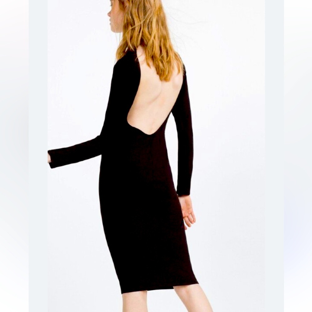 Zara knitwear Elegant Black Backless Dress